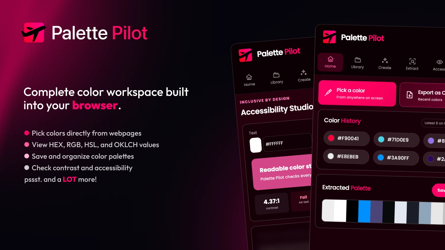 Palette Pilot browser extension banner