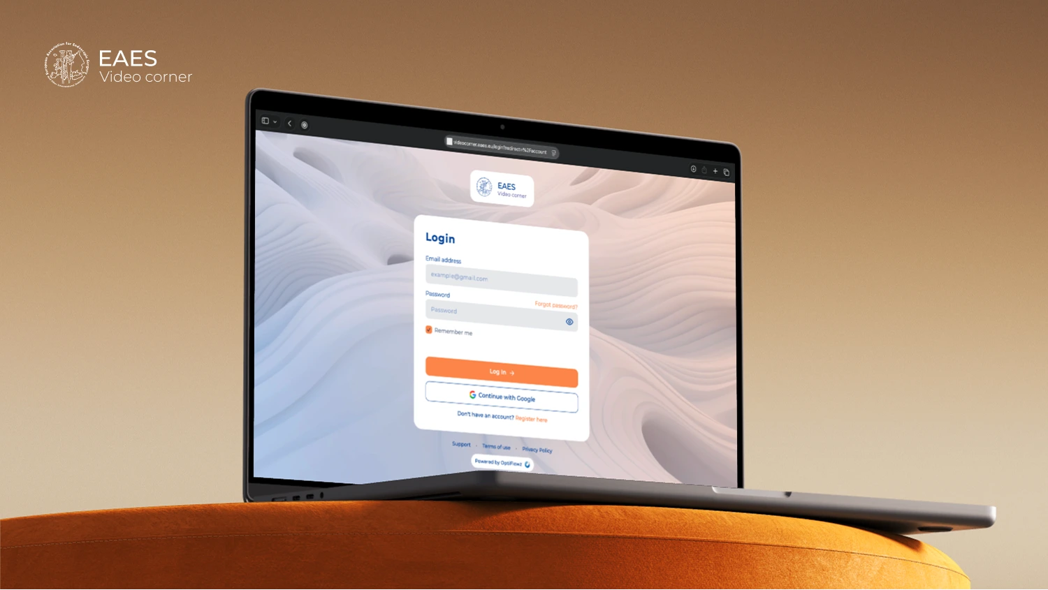 EAES Video Corner screenshot showing the platform home experience